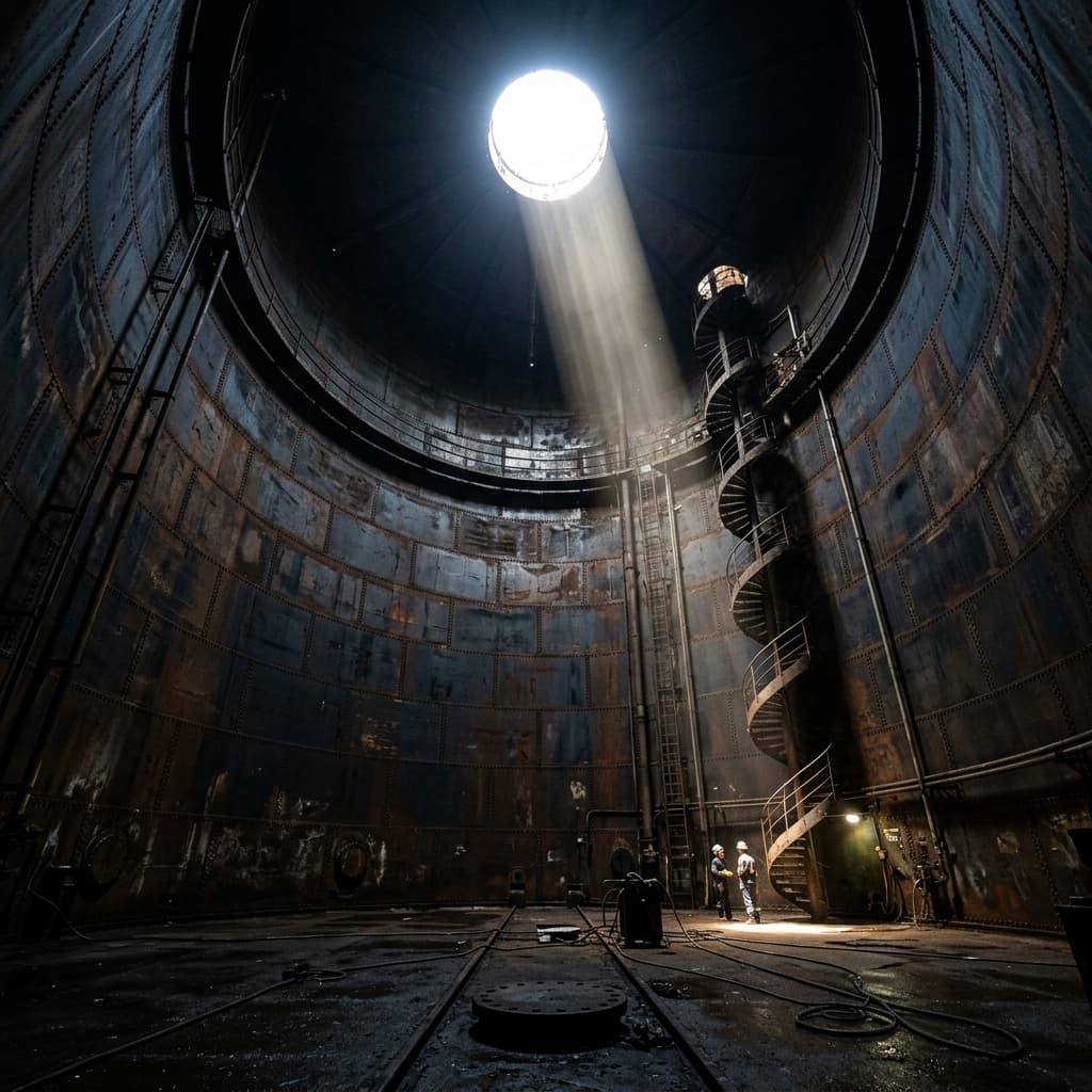 Operação técnica de resgate e acesso em ambiente de espaço confinado industrial